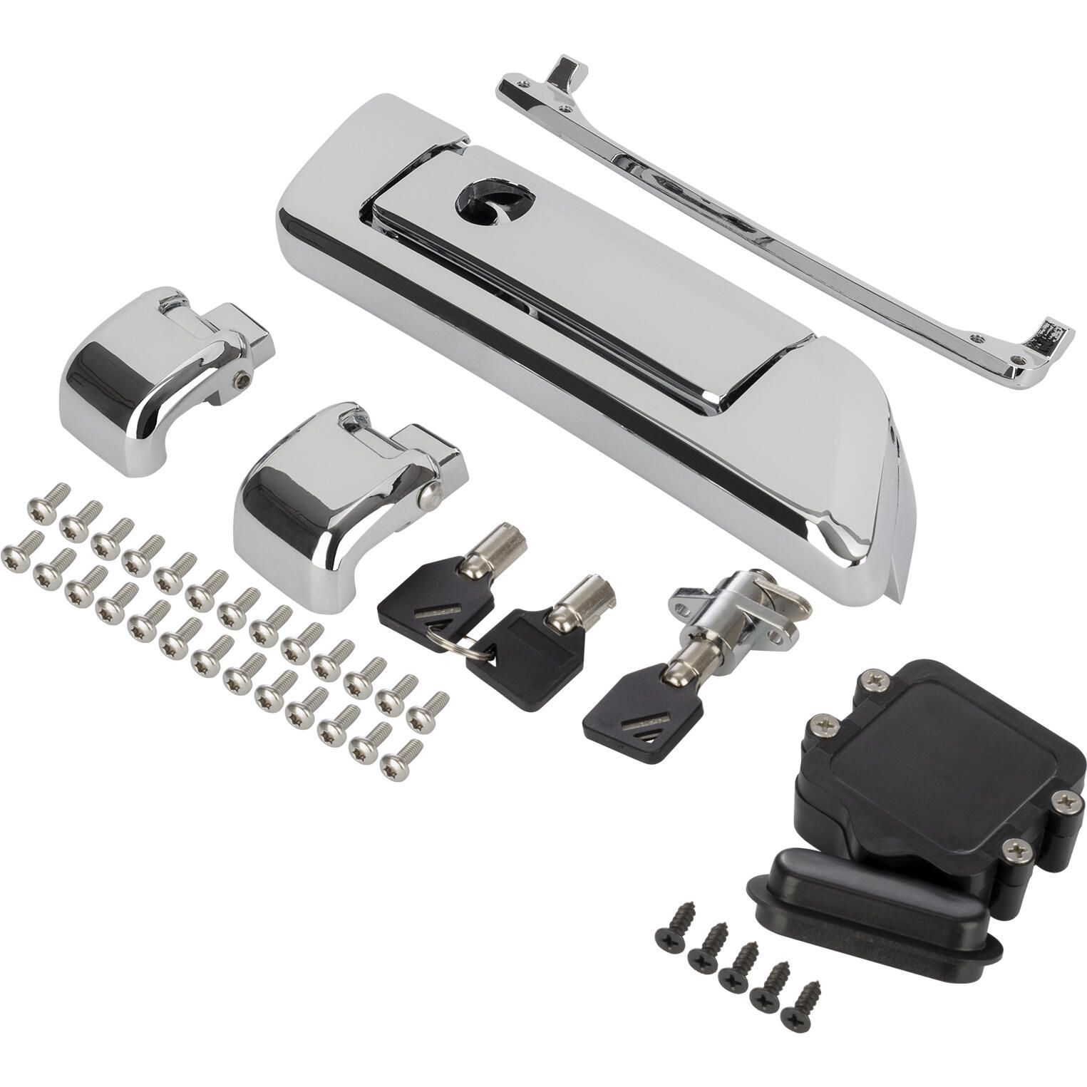 HogWorkz Tour Pack Hinges & Latch Kit Chrome - HW129157 | FortNine