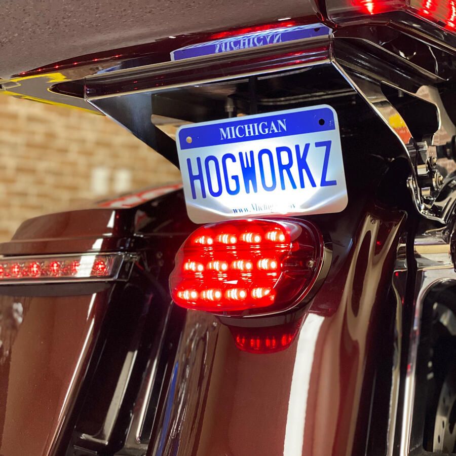 HogWorkz Xtreme LED Tail Light with Plate Light Red - HW307022