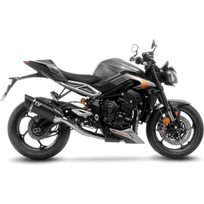 らいおん LeoVince LV-14 R Slip-On Exhaust - Black - 15608BU | Triumph