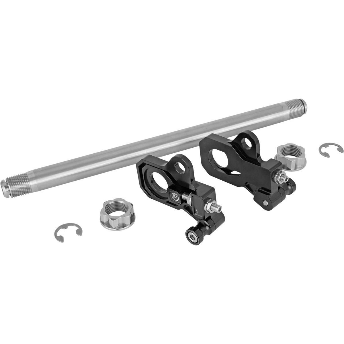 Performance Machine Rear Axle Adjuster Kit - Black Ano - 0117