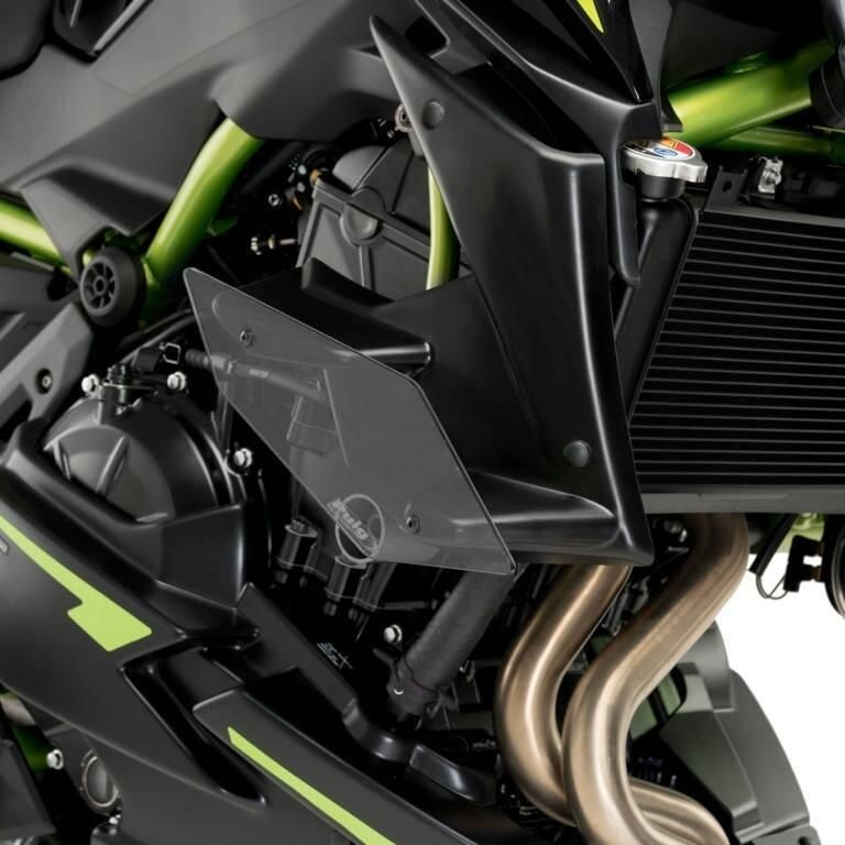 Puig Downforce Side Spoilers - Black - 20328N | Kawasaki Z650 2020