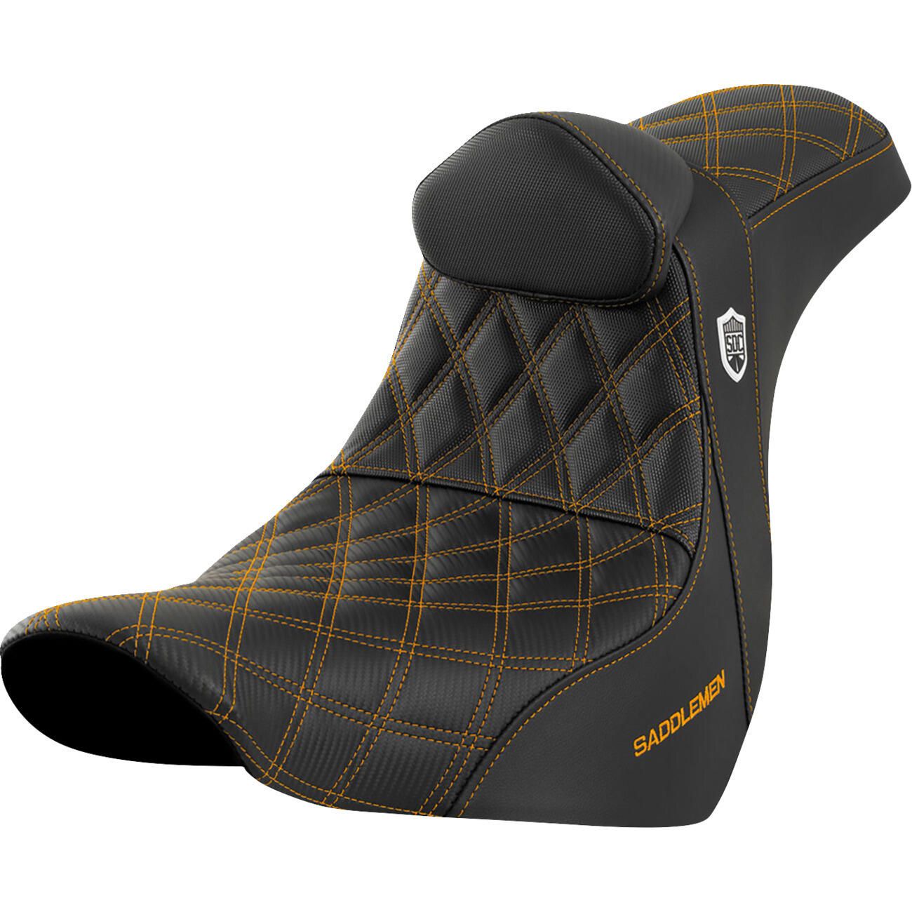 SDC Series Pro Saddlemen シート SDC SADDLEMEN tama-crown Performance w/Backrest Seat Grip Lattice パーツ