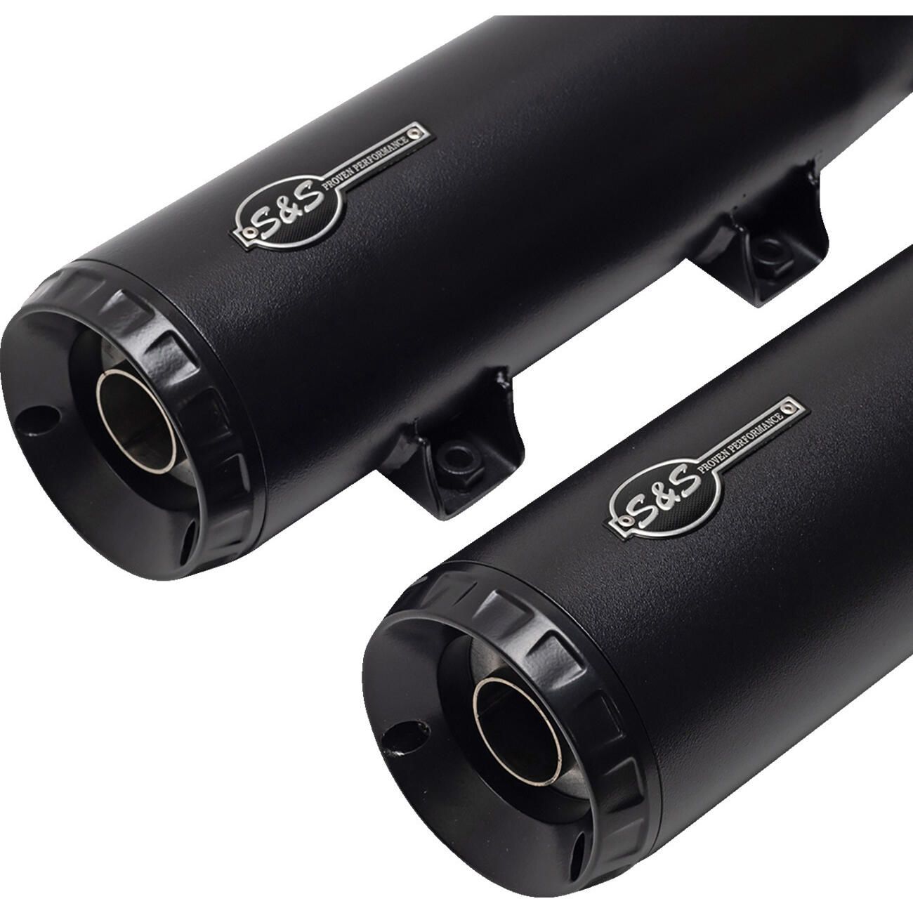 S&S Cycle Grand National Slip-On Mufflers - Black - Black End Caps