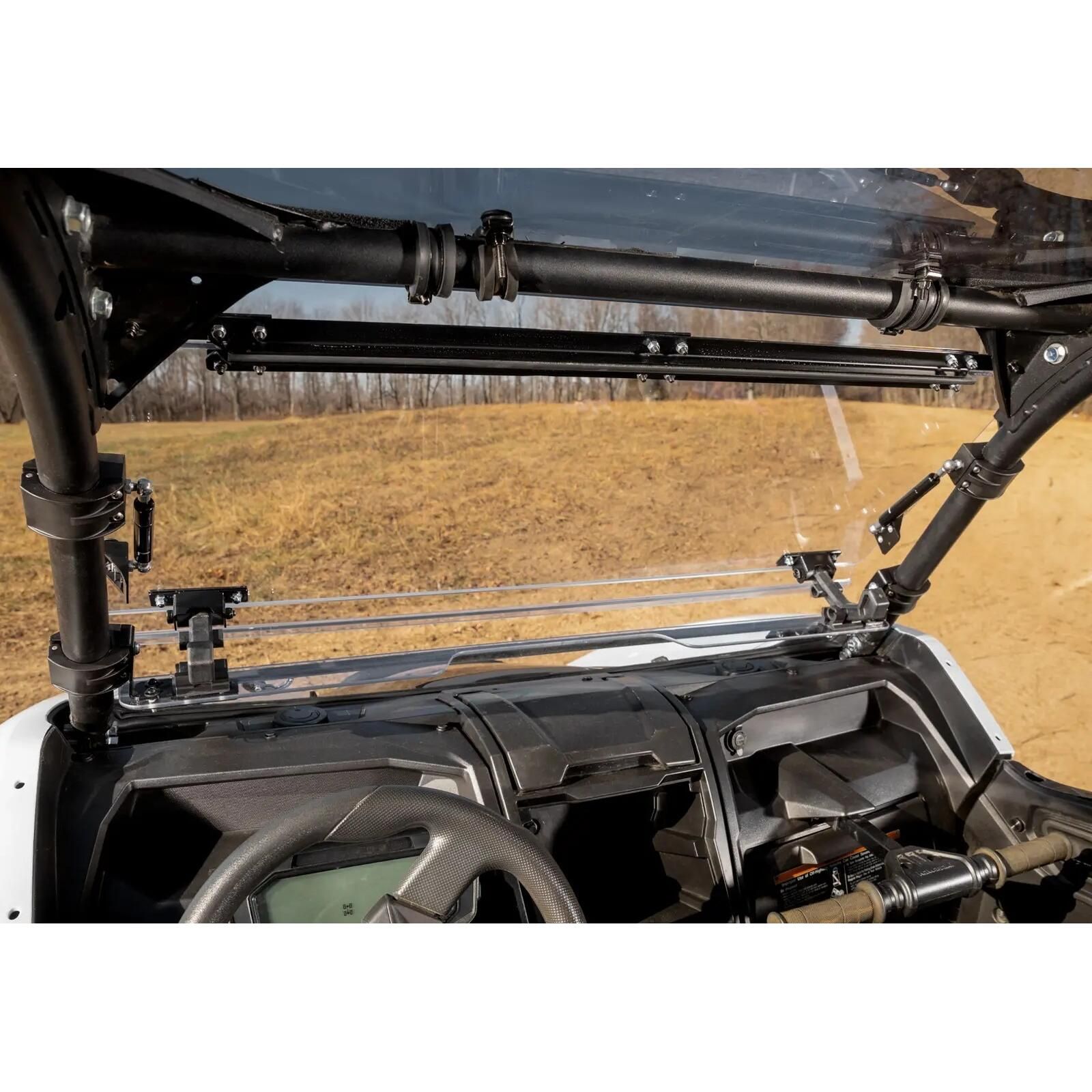SuperATV Flip Windshield - Scratch Resistant Poly - Clear - FWS-K