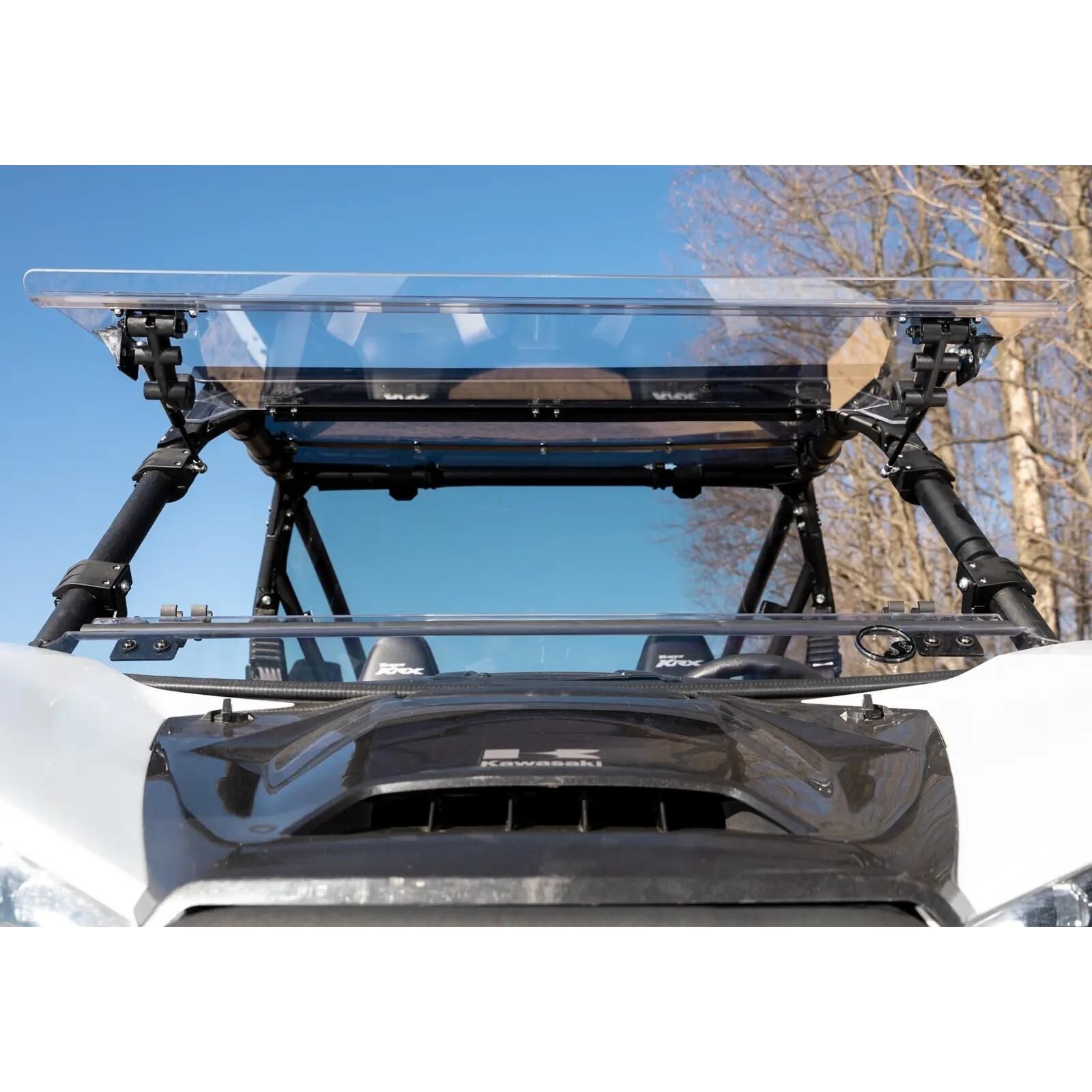 SuperATV Flip Windshield - Scratch Resistant Poly - Clear - FWS-K