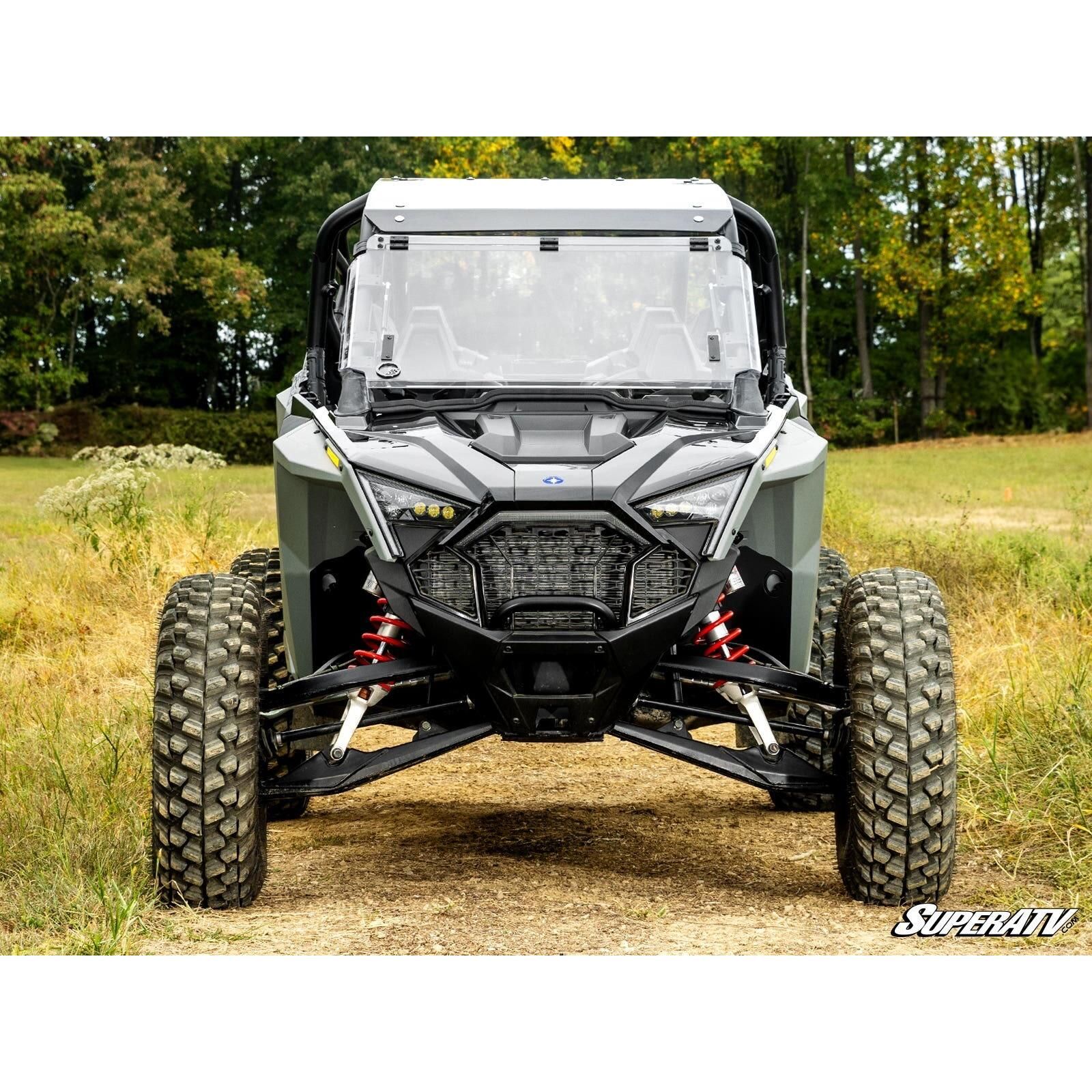 SuperATV Flip Windshield - Scratch Resistant Poly - Clear - FWS-P