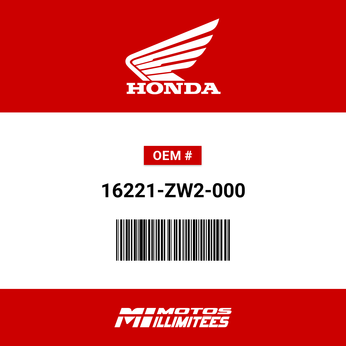 ホンダ Honda Gasket Carburetor - 16221-ZW2-000 | FortNine