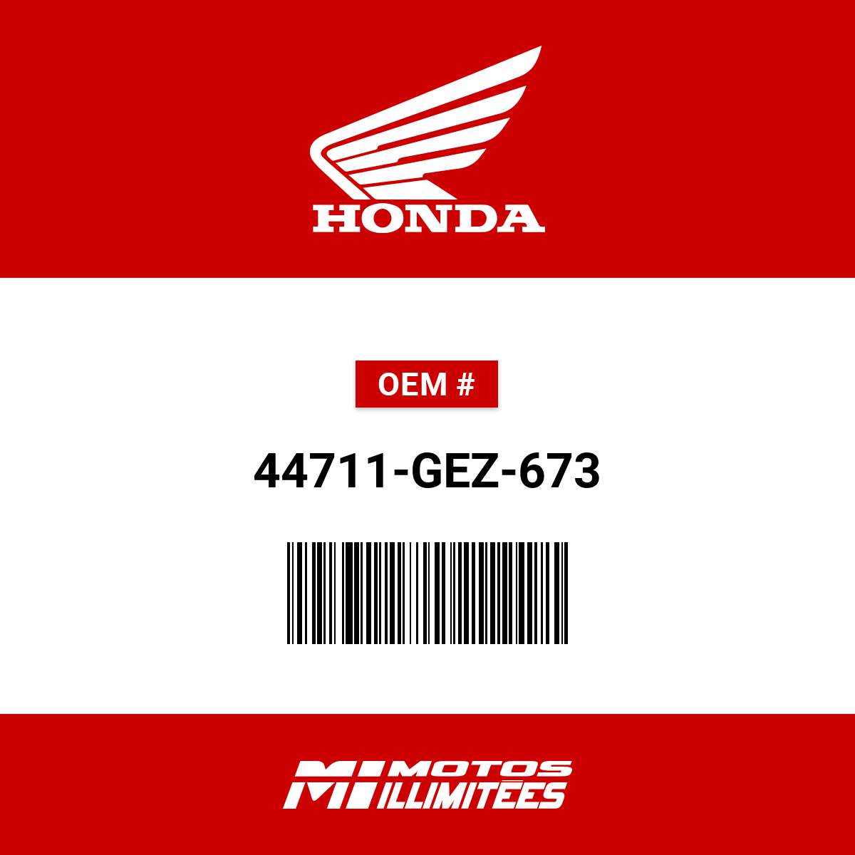 Honda Tire Front (120/90-10) (57J) (Kenda) - 44711-GEZ-673 | FortNine