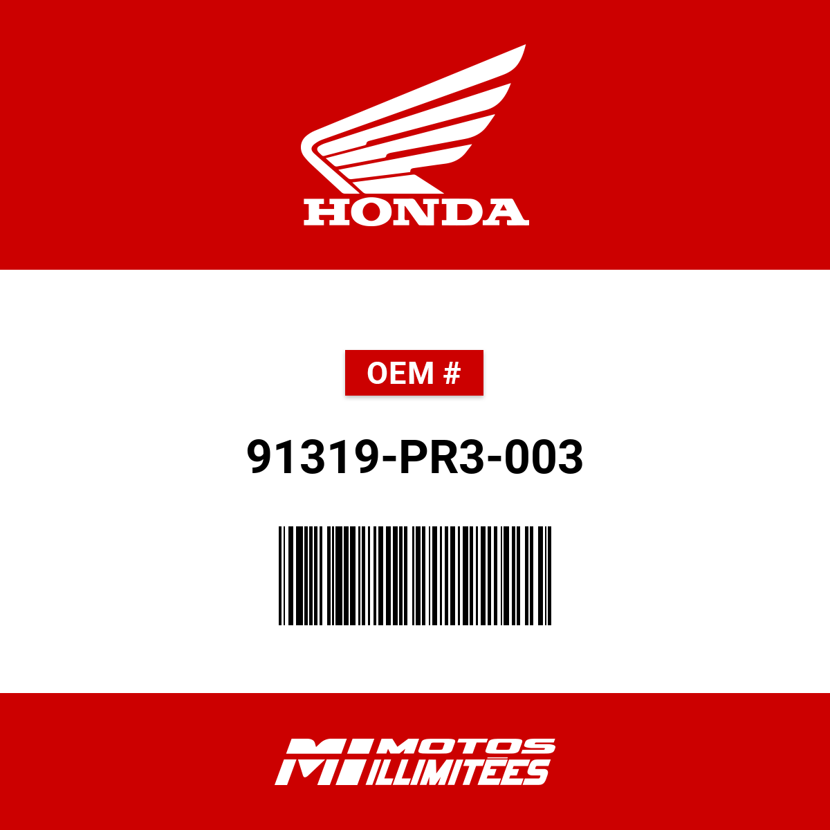Honda O-Ring (13 x 1.5) - 91319-PR3-003 | FortNine