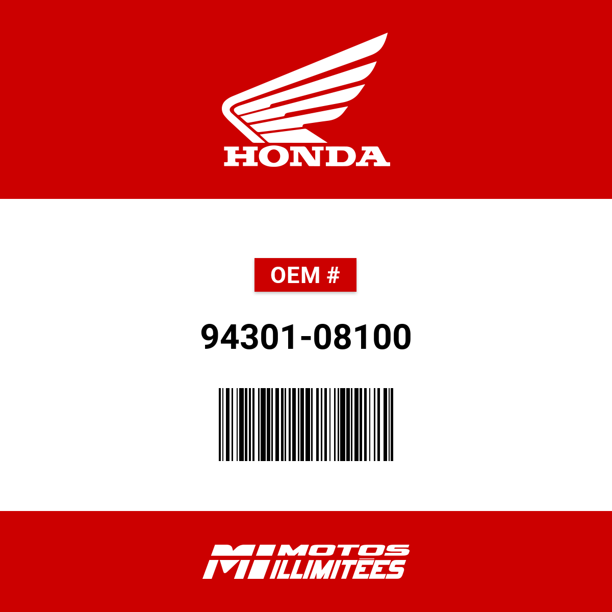 Honda Pin Dowel (8X10) - 94301-08100 | FortNine