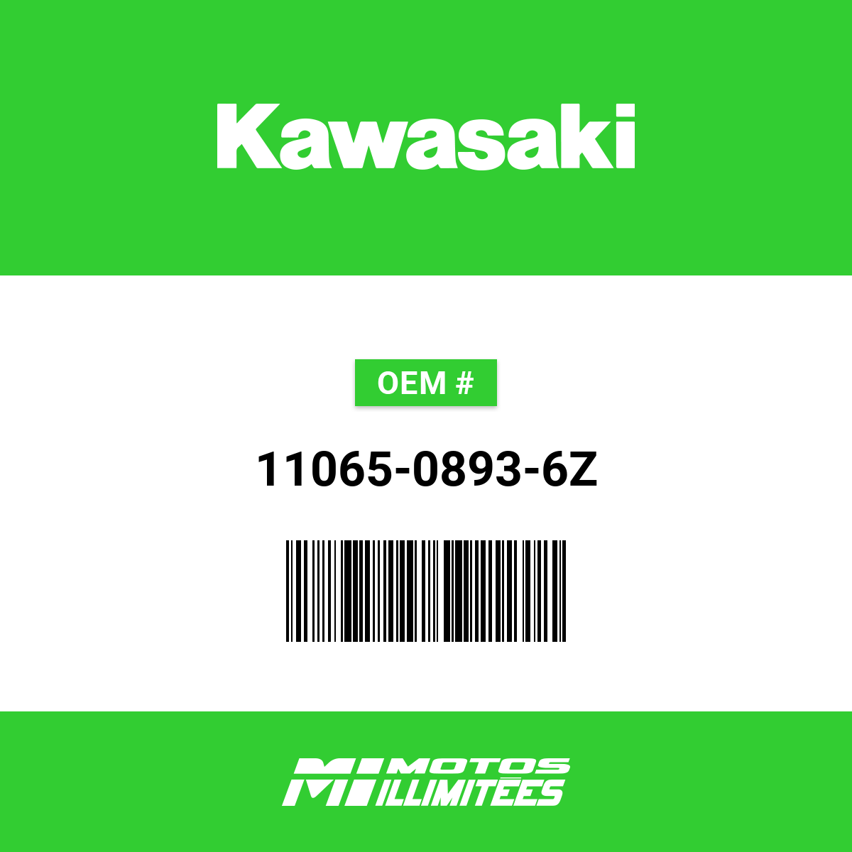 Kawasaki Cap Wheel F. Black - 11065-0893-6Z | FortNine Canada