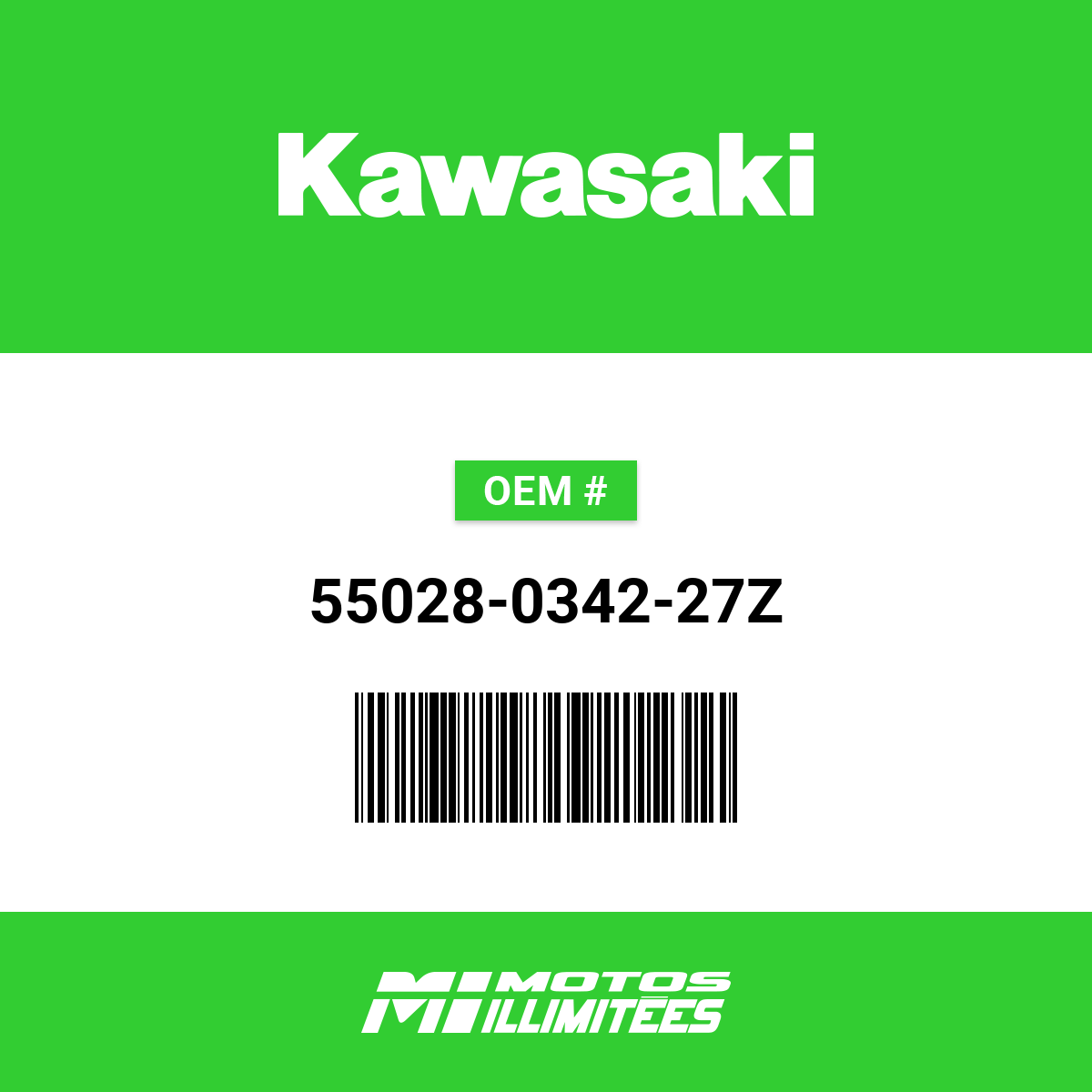 Kawasaki Cowling Battery C.N. Blue - 55028-0342-27Z | FortNine
