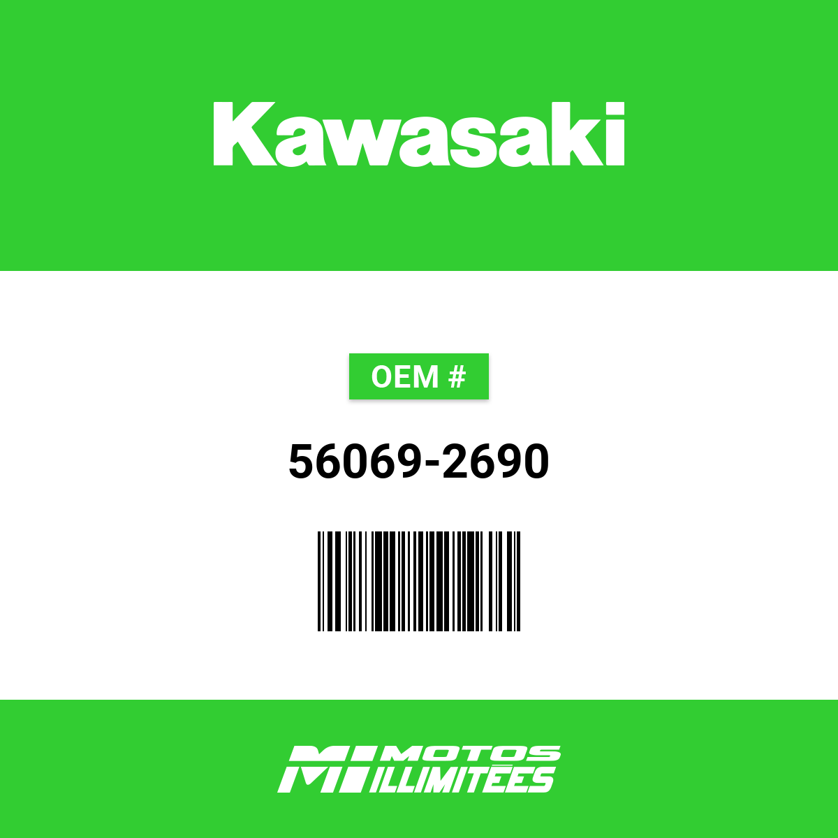 Kawasaki Pattern Cowling, Lower, RH - 56069-2690 | FortNine