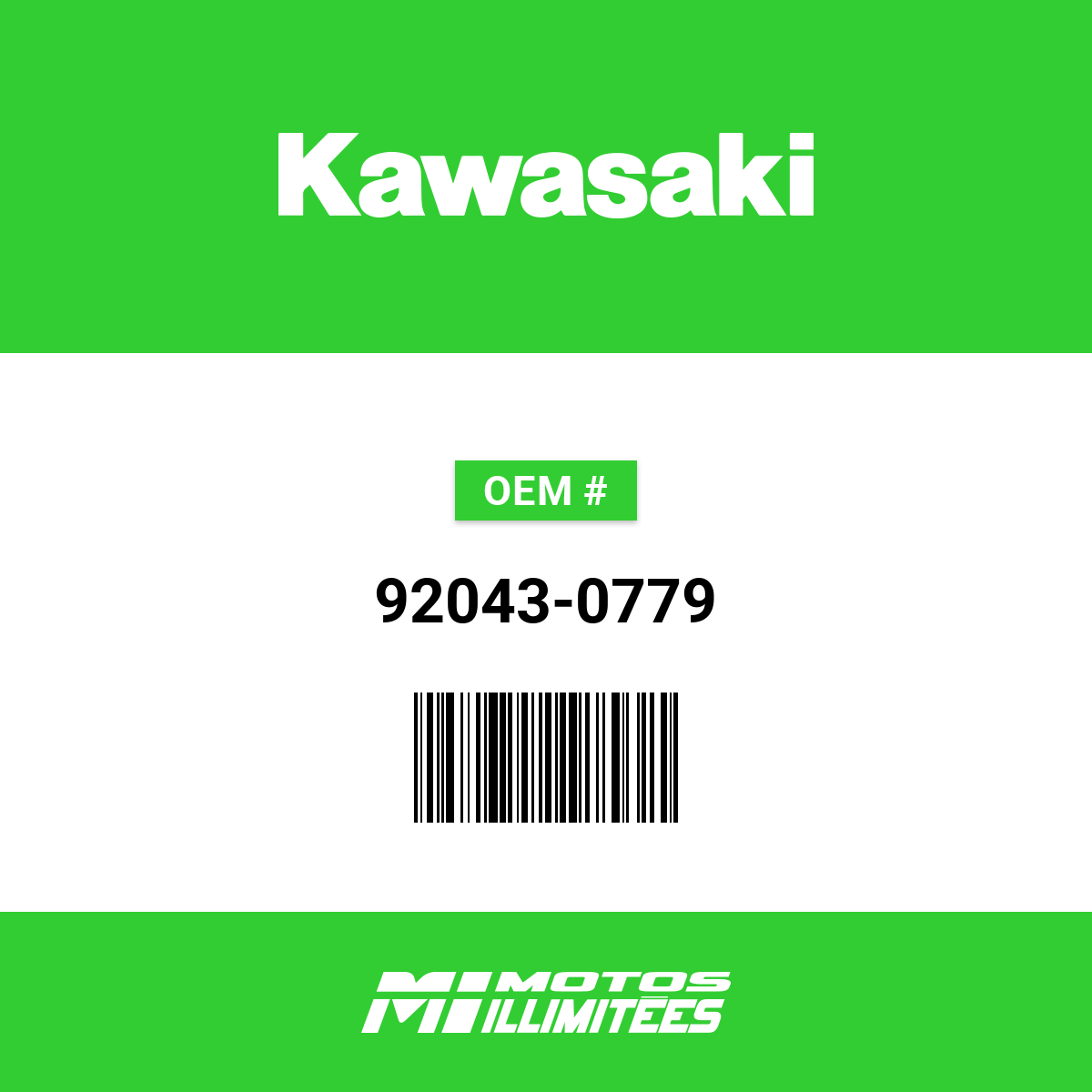 Kawasaki Pin Winged, 240 - 92043-0779 | FortNine Canada