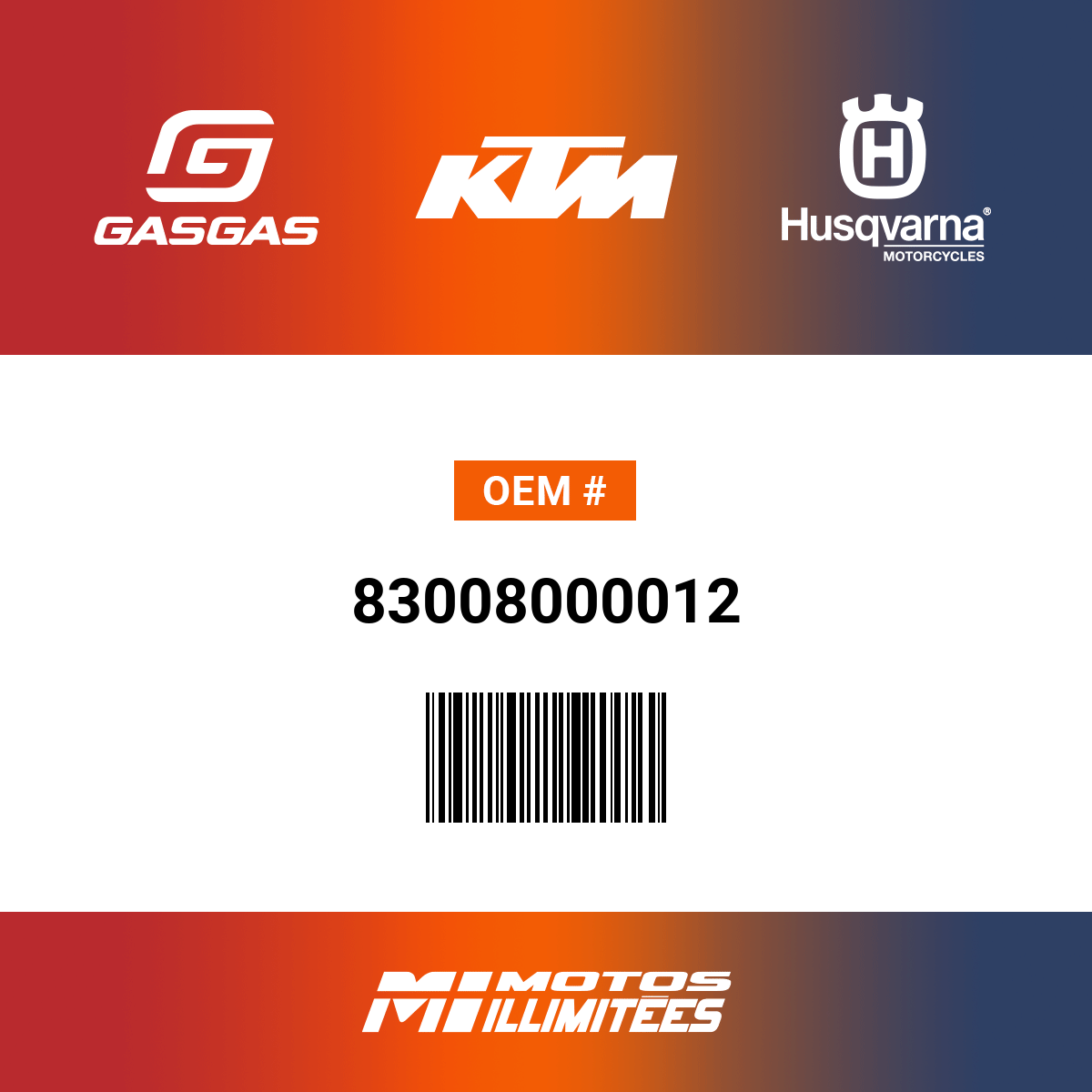 KTM / GasGas / Husqvarna Special Screw M6X12x3 - 83008000012